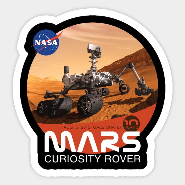 Mars Rover Curiosity 10 years Sticker by Bear Tees